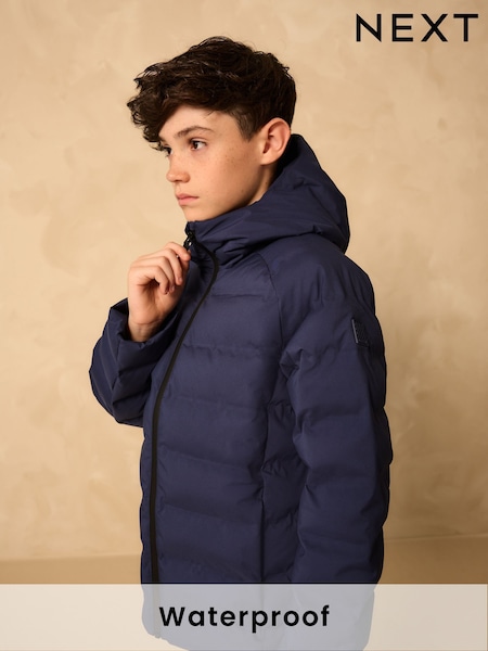Navy Waterproof Midweight Hooded Jacket (3-17yrs) (AV2065) | 168 QAR - 218 QAR