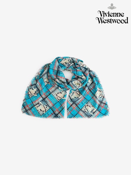 Vivienne Westwood Blue Orb Tartan Diagon Stole 70x200 (AV2204) | 413 €