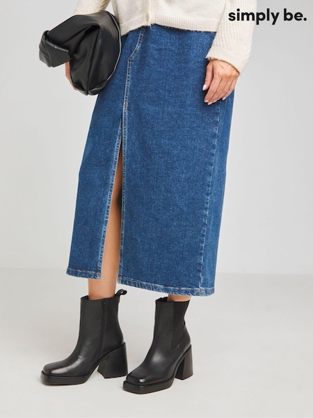 Simply Be Black Platform Chelsea Ankle Boots In Extra Wide Fit (AV2264) | AED204