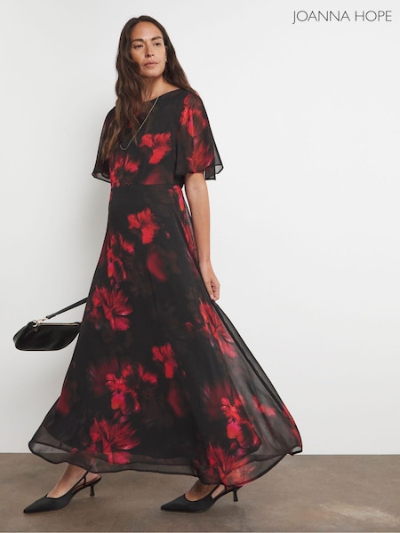 Joanna Hope Chiffon Column Black Dress (AV2287) | €118
