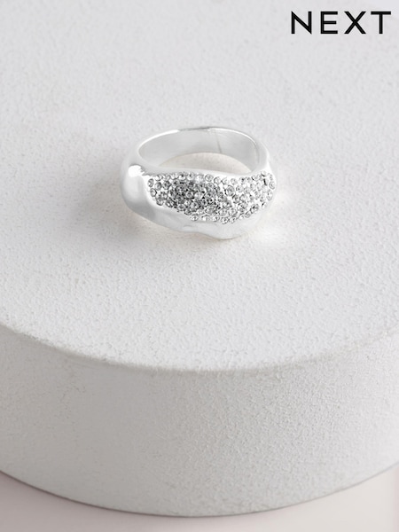 Silver Tone Sparkle Ring (AV2356) | €13