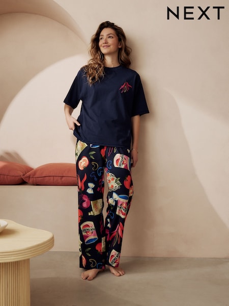 Navy Chillies - 100% Cotton Short Sleeve Pyjamas (AV2359) | ‏108 ر.ق.