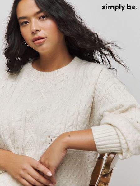 Simply Be Cable Knit Jumper (AV2360) | 182 LEI