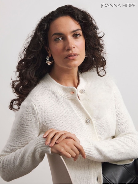 Joanna Hope Cream Tulle Knit Cardigan (AV2362) | € 91