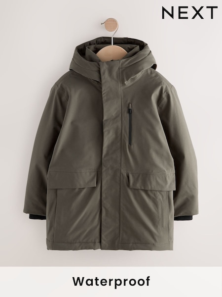 Verde kaki - Geacă parka impermeabilă (3-17ani) (AV2366) | 298 LEI - 417 LEI