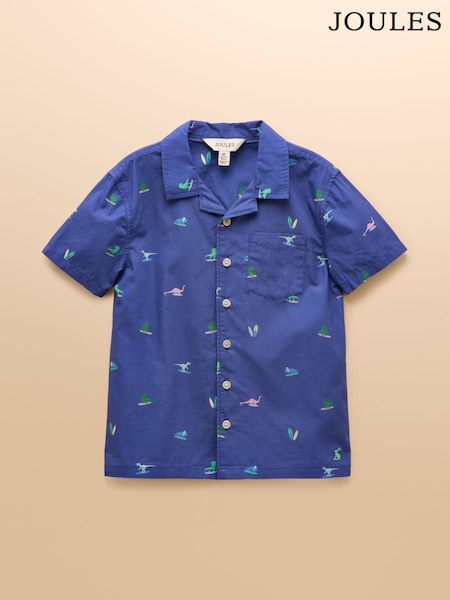 Joules Sonny Navy Short Sleeve Cotton Shirt (AV2405) | R$ 160 - R$ 180