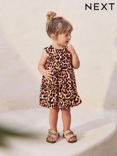 Animal Print Sleeveless Bubble Hem Dress (3mths-8yrs) (AV2409) | 74 QAR - 104 QAR
