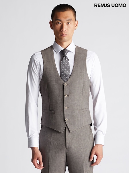 Remus Uomo Tapered Fit Wool Rich Waistcoat (AV2425) | €109