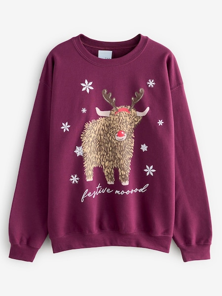 أحمر عنابي تصميم Hamish the Highland Cow - Sweatshirt (AV2511) | ‏63 د.إ.‏