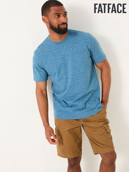 FatFace Hayle Navy Hayle Block Printed Tshirt (AV2524) | €36.50