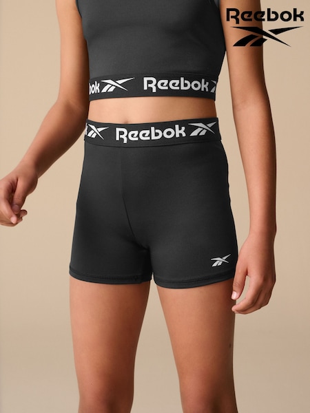 Reebok Girls Logo Tape Black Shorts (AV2552) | €13