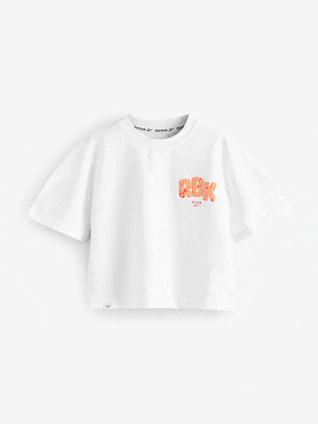 Reebok Girls Oversized Cropped 100% Cotton Graphic T-Shirt (AV2559) | €13 - €20