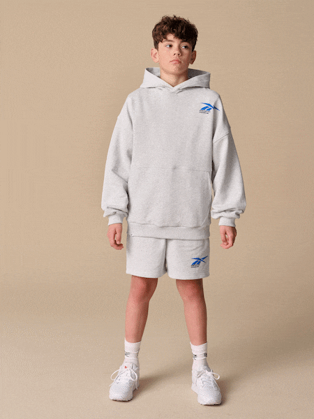 Reebok Boys Grey Graphic 100% Cotton Hoodie and Shorts Set (AV2609) | €37 - €45