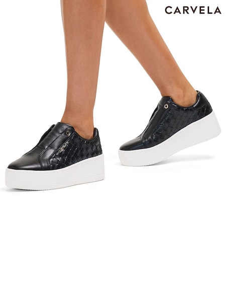Carvela Connected Laceless Weave Black Trainers (AV2685) | €114