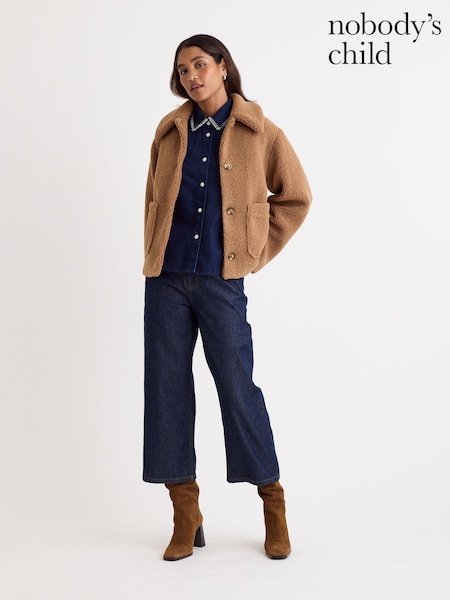 Nobodys Child Brown Collared Button Teddy Coat (AV2714) | €76
