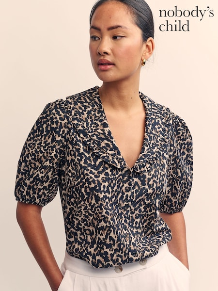 Nobodys Child Emmie Animal Print 100% Organic Cotton Blouse (AV2727) | 175 LEI