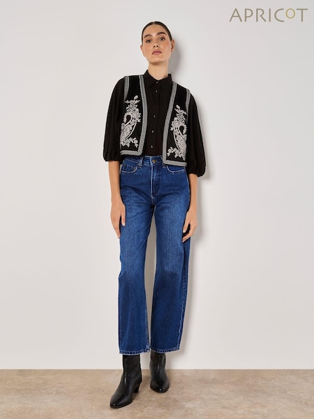 Apricot Black Seam Detail Puff Sleeve Shirt (AV2773) | €24