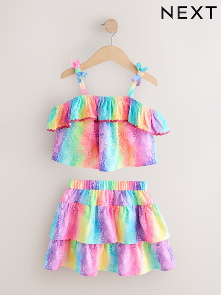 طبعات حيوانات قوس قزح - Ruffle Top And Skirt Set (3-16yrs) (AV2839) | ‏112 د.إ.‏ - ‏ 142‏ د.إ.