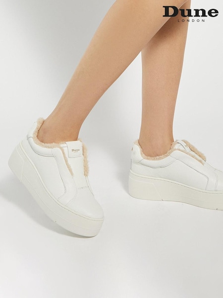 Dune London White Esthie Slip On Trainers (AV3066) | €129