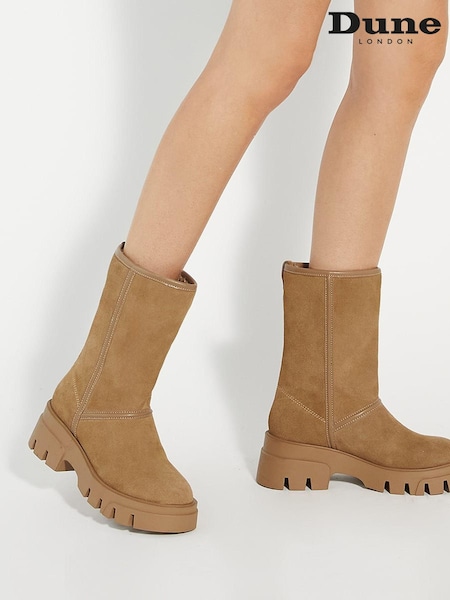 Braun - Dune London Podski Shearling Faux Fur Platform Boots (AV3067) | 101 €