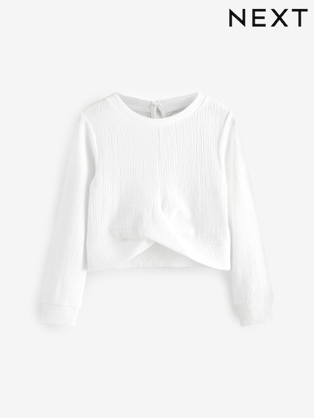 White Wrap Front Textured Long Sleeve Top (3-16yrs) (AV3074) | 453 UAH - 659 UAH