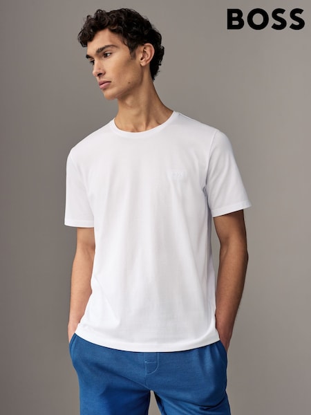 BOSS White Stretch Cotton T-Shirt (AV3115) | AED227
