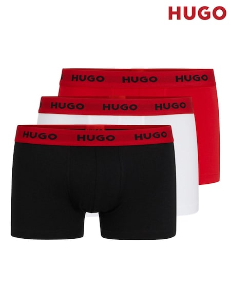 HUGO Red Logo-Waistband Stretch Cotton Trunks 3 Pack (AV3121) | €60