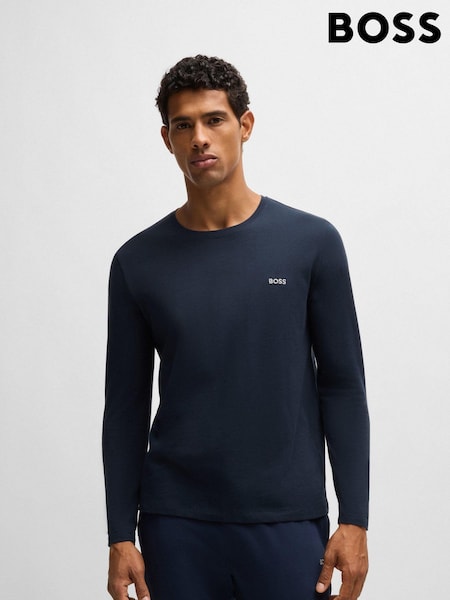 BOSS Blue Stretch Cotton Long Sleeve T-Shirt (AV3122) | €64