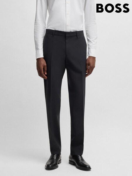 BOSS Grey Regular Fit Wool Trousers (AV3128) | 847 QAR