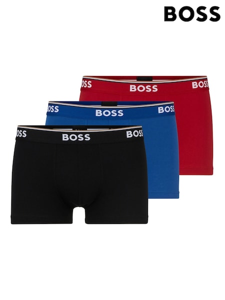 BOSS Black/Blue/Red Power Stretch Cotton 3 Pack Boxers (AV3129) | €64