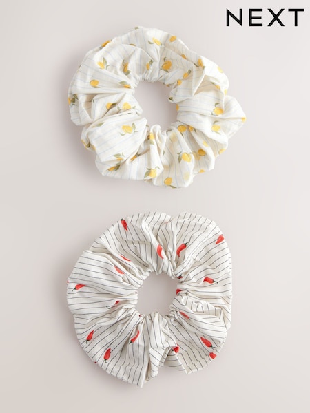 Chilli Print - Hair Scrunchies 2 Pack (AV3254) | ‏33‏₪