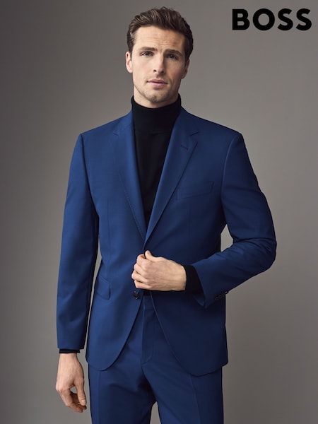 BOSS Blue Regular Fit Cotton Suit Jacket (AV3448) | €462