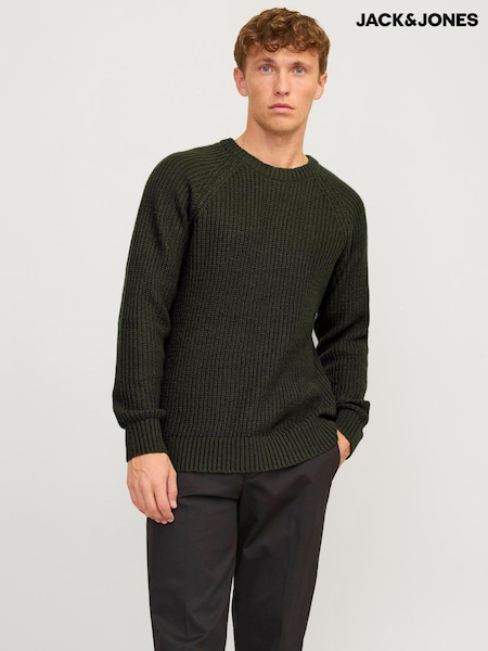 JACK & JONES Green Crew Neck Knitted Jumper (AV3680) | €12