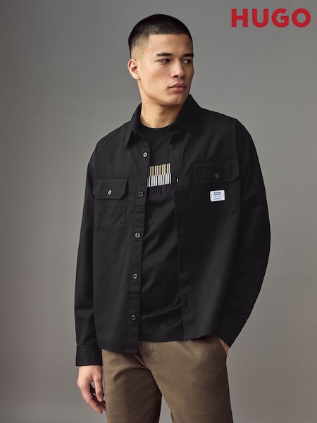HUGO Black Hugo Logo Label Cotton Twill Shirt (AV3767) | €59
