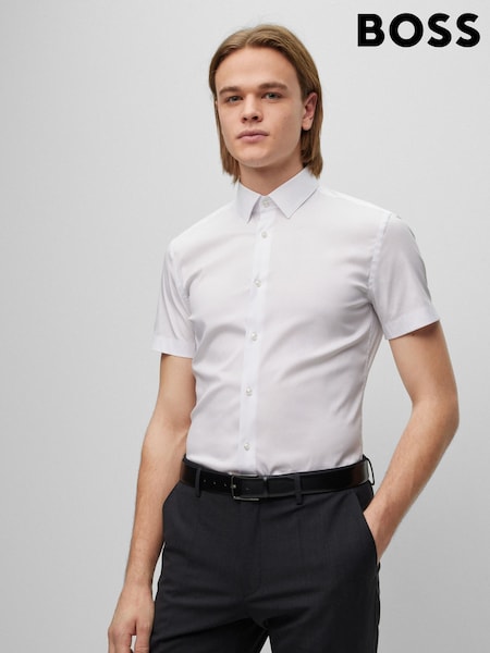 Valkoinen kromi - BOSS Extra Slim Fit Stretch Poplin Shirt (AV3772) | €109