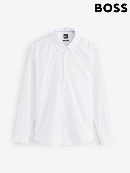 BOSS White Logo Detail Slim Fit Shirt (AV3774) | 366 QAR