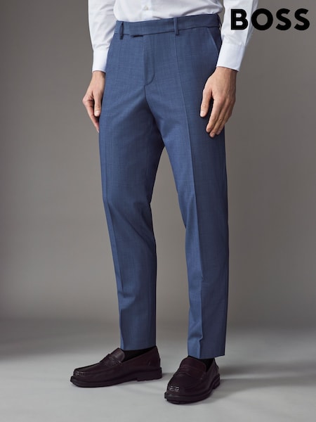 BOSS Blue Slim Fit Wool Blend Trousers (AV3785) | AED550