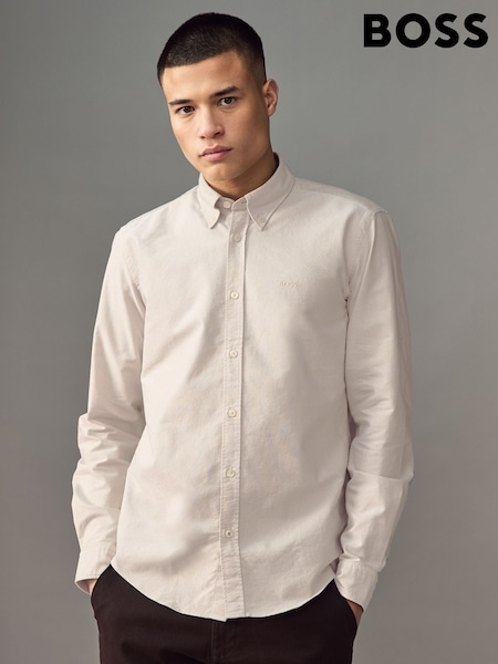 BOSS Natural Logo Detail Slim Fit Shirt (AV3794) | AED346