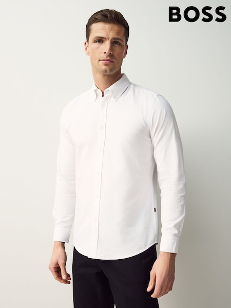 BOSS White Button-Down Regular-Fit 100% Cotton Shirt (AV3947) | kr1 870