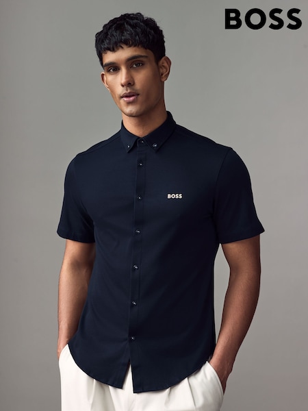 BOSS Blue Chrome Regular Fit Motion Oxford 100% Cotton Shirt (AV3952) | €152