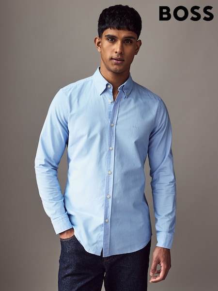 BOSS Blue Ground Button-Down Regular-Fit 100% Cotton Shirt (AV3956) | kr1 870