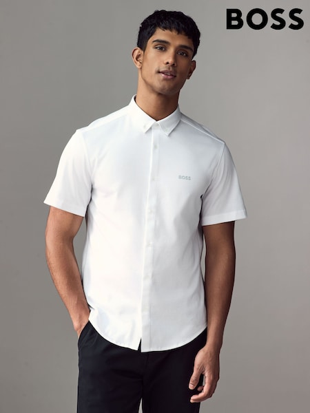 BOSS White Regular Fit Motion Oxford 100% Cotton Shirt (AV3964) | R$ 980