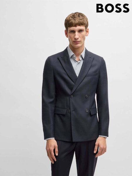 BOSS Blue Slim Fit Micro Pattern Stretch Jacket (AV3967) | AED1,249