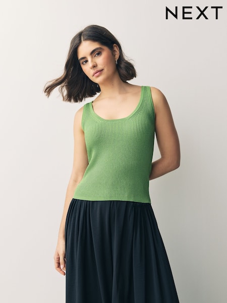 Green Bright Knitted Co-Ord Tank Vest (AV4004) | 81 QAR