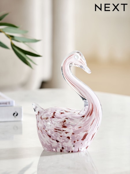 Pink Confetti Glass Swan Ornament (AV4009) | €26