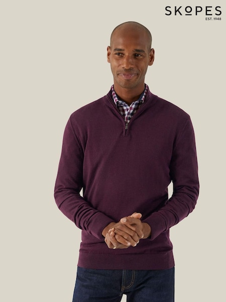 Червоний - Skopes Miles Merino Blend Quarter Zip світл (AV4046) | 3 605 грн