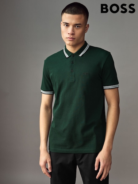BOSS Green Tipped Paddy 100% Cotton Polo Shirt (AV4105) | €59