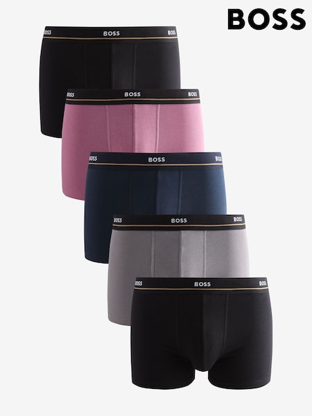 BOSS Grey/Navy Stretch Cotton Trunks 5 Pack (AV4150) | €53