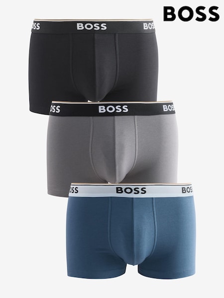 BOSS Blue/Black Stretch Cotton Trunks 3 Pack (AV4155) | €32