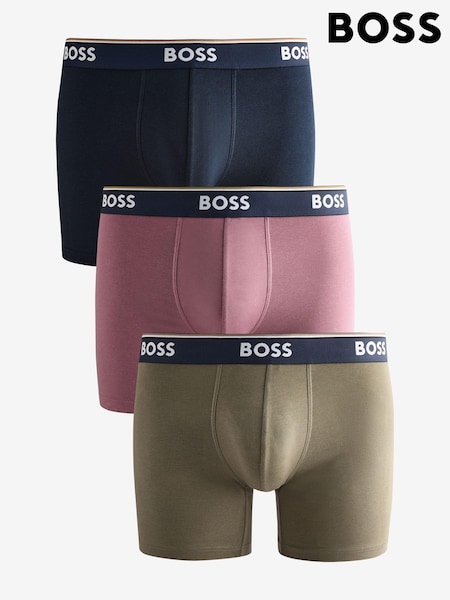 BOSS Pink/Black Stretch-Cotton Boxers 3 Pack (AV4157) | AED122